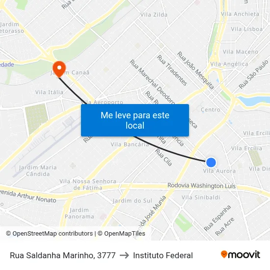 Rua Saldanha Marinho, 3777 to Instituto Federal map
