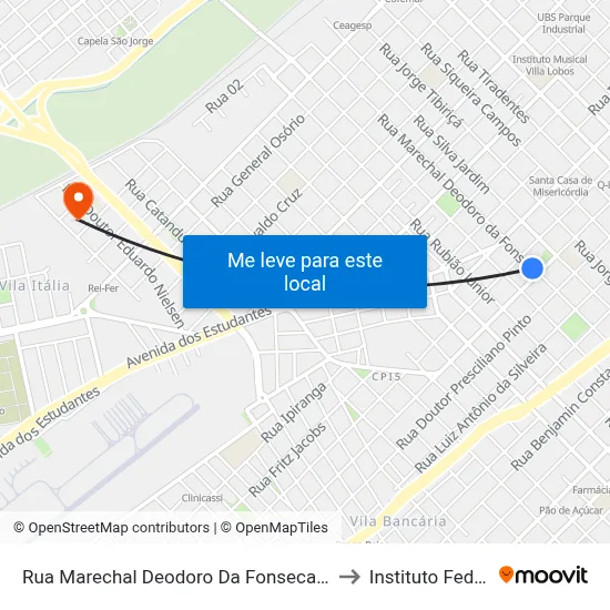 Rua Marechal Deodoro Da Fonseca, 2180 to Instituto Federal map