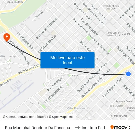 Rua Marechal Deodoro Da Fonseca, 2720 to Instituto Federal map