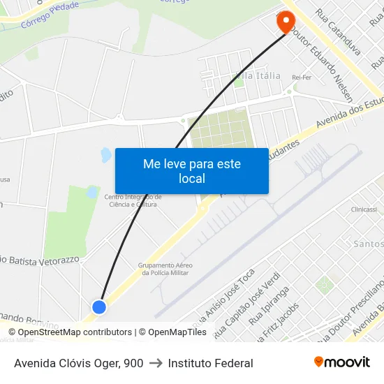 Avenida Clóvis Oger, 900 to Instituto Federal map