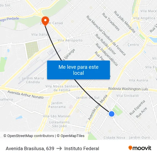 Avenida Brasilusa, 639 to Instituto Federal map
