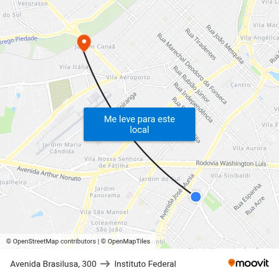 Avenida Brasilusa, 300 to Instituto Federal map