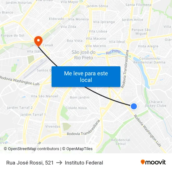 Rua José Rossi, 521 to Instituto Federal map