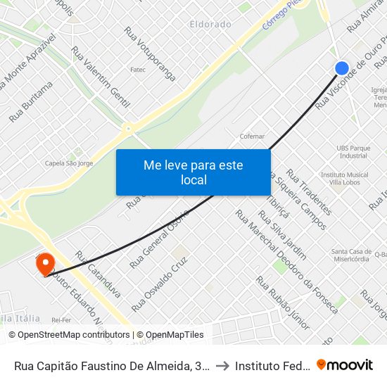 Rua Capitão Faustino De Almeida, 312-592 to Instituto Federal map