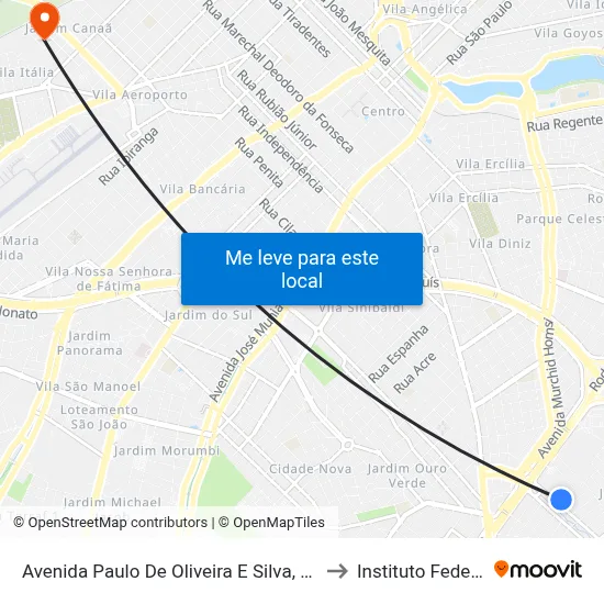Avenida Paulo De Oliveira E Silva, 850 to Instituto Federal map