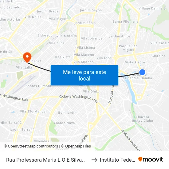 Rua Professora Maria L O E Silva, 128 to Instituto Federal map