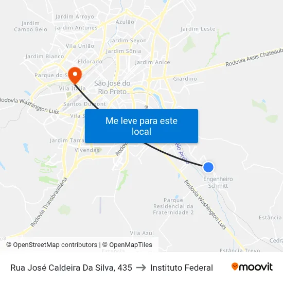 Rua José Caldeira Da Silva, 435 to Instituto Federal map