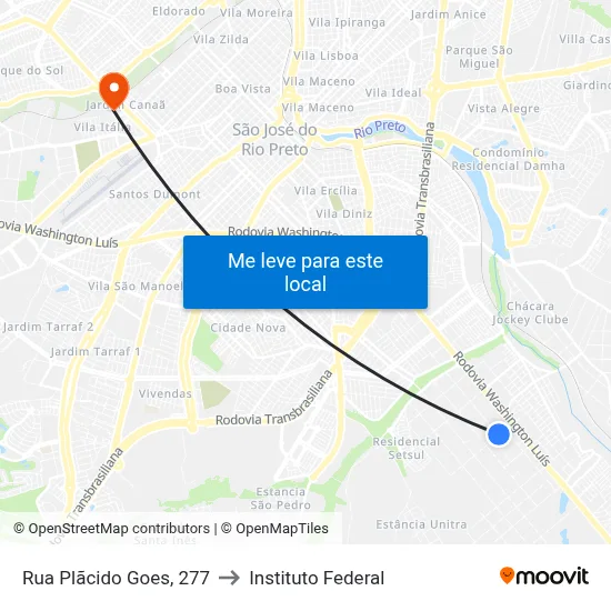 Rua Plãcido Goes, 277 to Instituto Federal map