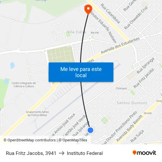 Rua Fritz Jacobs, 3941 to Instituto Federal map