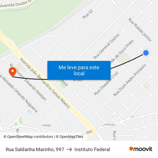 Rua Saldanha Marinho, 997 to Instituto Federal map