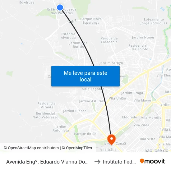 Avenida Engº. Eduardo Vianna Dom, 103 to Instituto Federal map