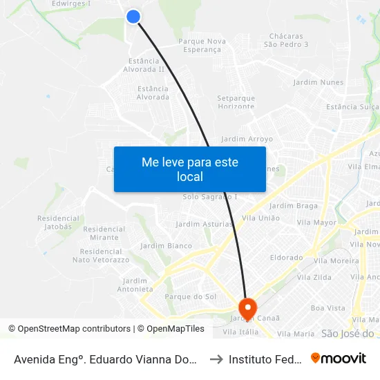 Avenida Engº. Eduardo Vianna Dom, 103 to Instituto Federal map
