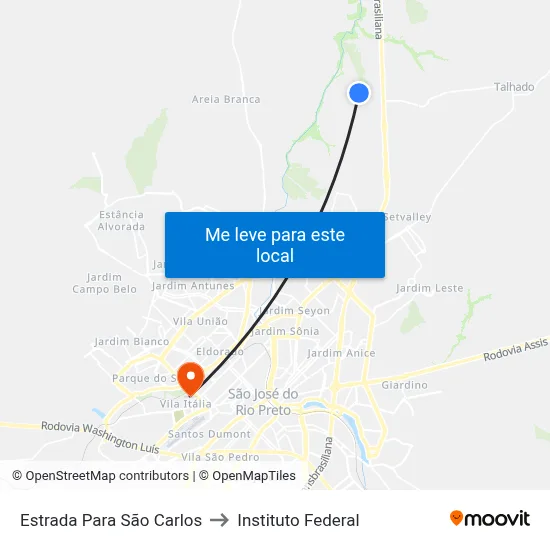 Estrada Para São Carlos to Instituto Federal map
