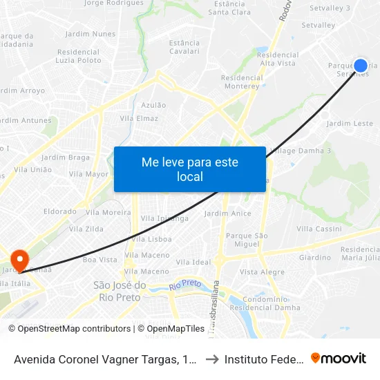 Avenida Coronel Vagner Targas, 1412 to Instituto Federal map