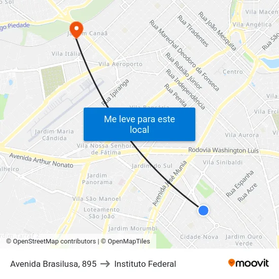 Avenida Brasilusa, 895 to Instituto Federal map