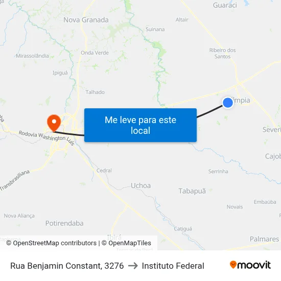 Rua Benjamin Constant, 3276 to Instituto Federal map