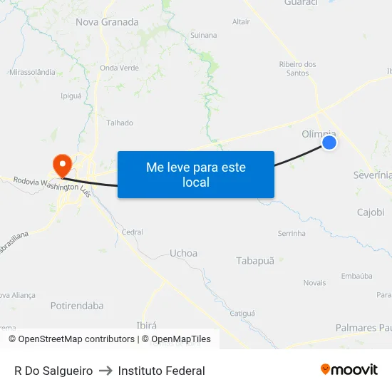 R Do Salgueiro to Instituto Federal map