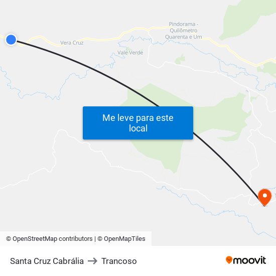 Santa Cruz Cabrália to Trancoso map