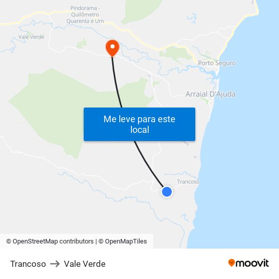 Trancoso to Vale Verde map