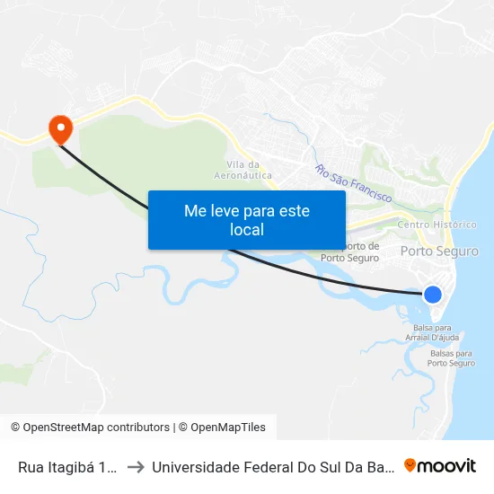 Rua Itagibá 109 to Universidade Federal Do Sul Da Bahia map