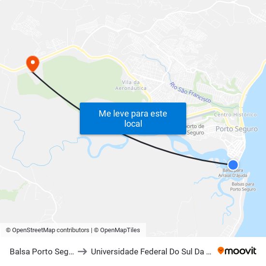 Balsa Porto Seguro to Universidade Federal Do Sul Da Bahia map