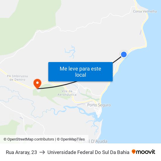 Rua Araray, 23 to Universidade Federal Do Sul Da Bahia map