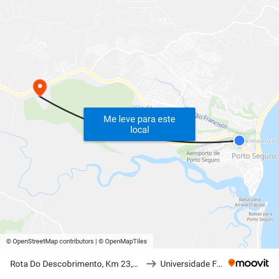 Rota Do Descobrimento, Km 23,3 Sentido Leste | Rodoviária De Porto Seguro to Universidade Federal Do Sul Da Bahia map