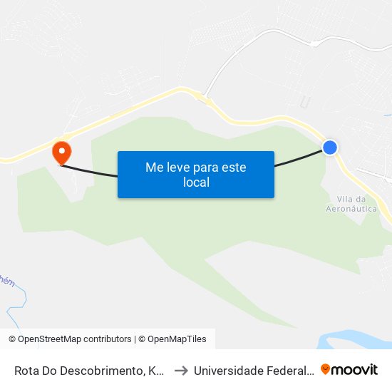 Rota Do Descobrimento, Km 28,3 Sentido Leste to Universidade Federal Do Sul Da Bahia map