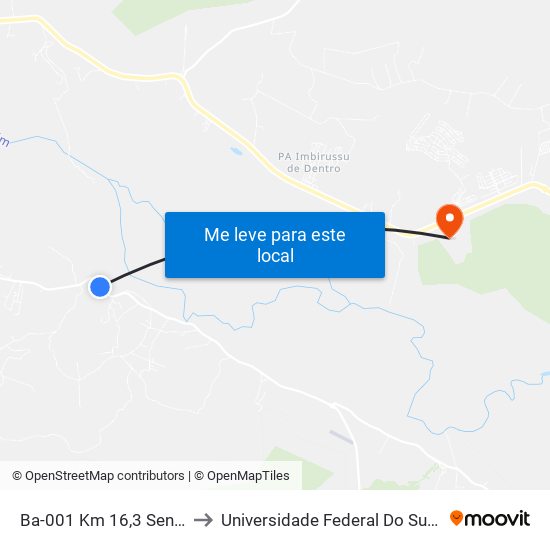 Ba-001 Km 16,3 Sentido Sul to Universidade Federal Do Sul Da Bahia map