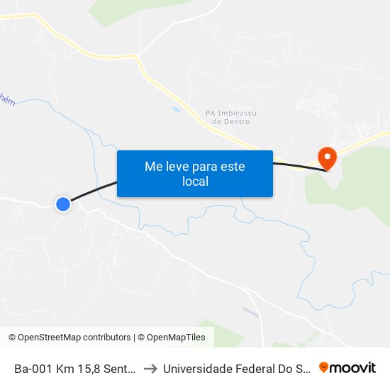 Ba-001 Km 15,8 Sentido Norte to Universidade Federal Do Sul Da Bahia map