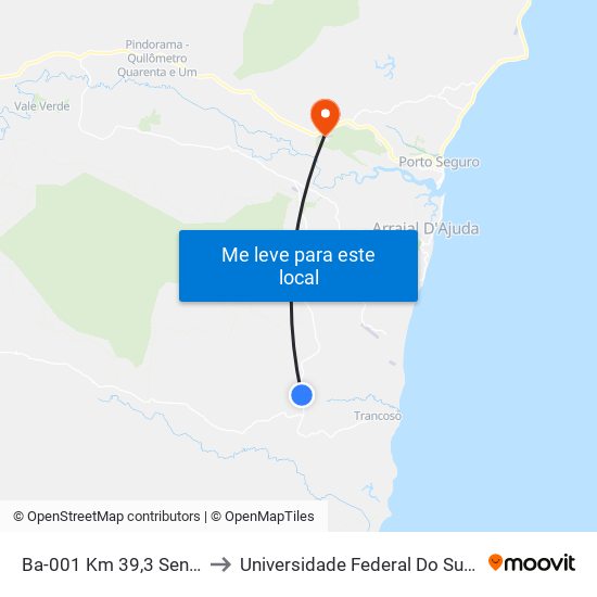 Ba-001 Km 39,3 Sentido Sul to Universidade Federal Do Sul Da Bahia map