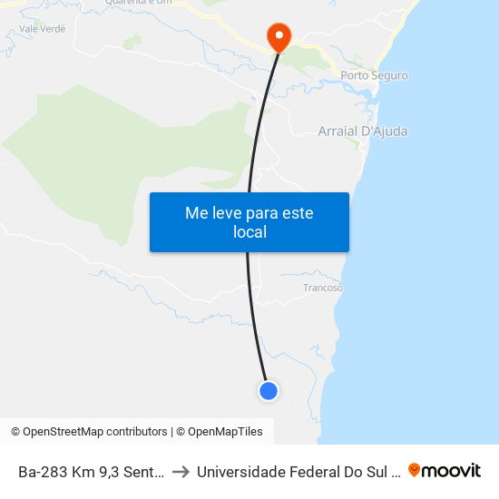 Ba-283 Km 9,3 Sentido Sul to Universidade Federal Do Sul Da Bahia map