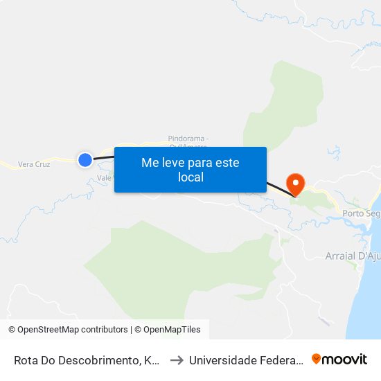 Rota Do Descobrimento, Km 57,0 Sentido Oeste to Universidade Federal Do Sul Da Bahia map