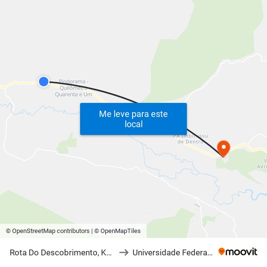 Rota Do Descobrimento, Km 47,8 Sentido Oeste to Universidade Federal Do Sul Da Bahia map