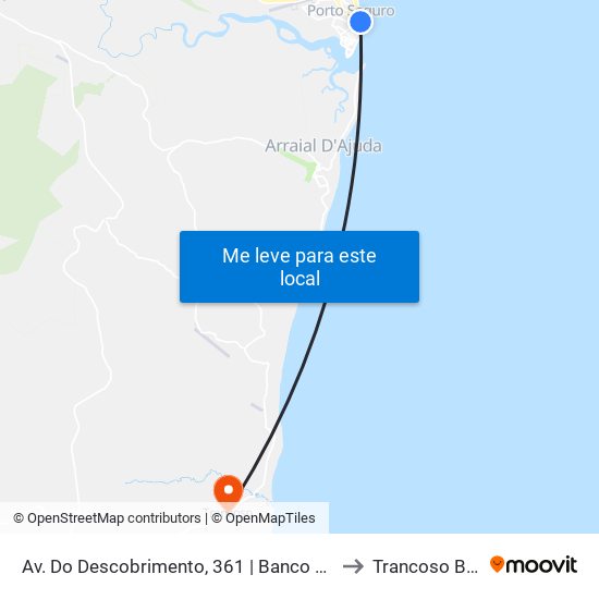 Av. Do Descobrimento,  361 | Banco Do Brasil to Trancoso Brazil map