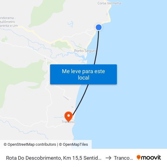 Rota Do Descobrimento, Km 15,5 Sentido Norte | Churrascaria Paulo Tchê to Trancoso Brazil map