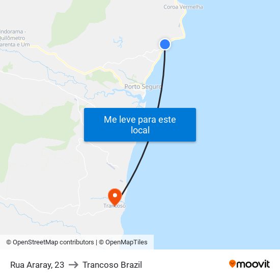 Rua Araray, 23 to Trancoso Brazil map