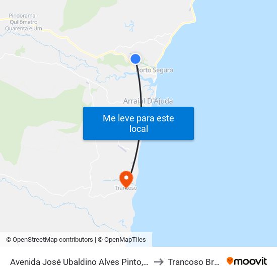 Avenida José Ubaldino Alves Pinto, 128 to Trancoso Brazil map