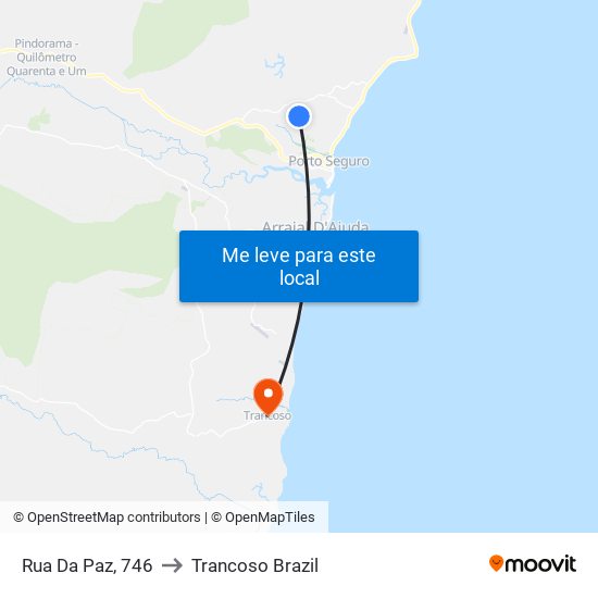 Rua Da Paz, 746 to Trancoso Brazil map