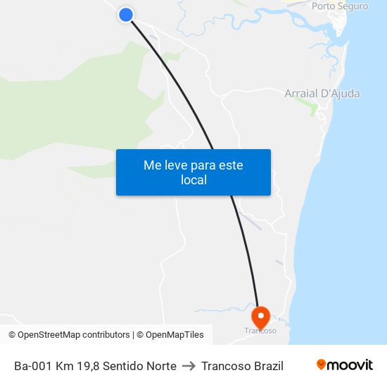 Ba-001 Km 19,8 Sentido Norte to Trancoso Brazil map