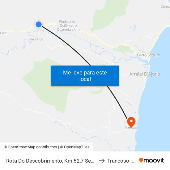 Rota Do Descobrimento, Km 52,7 Sentido Oeste to Trancoso Brazil map