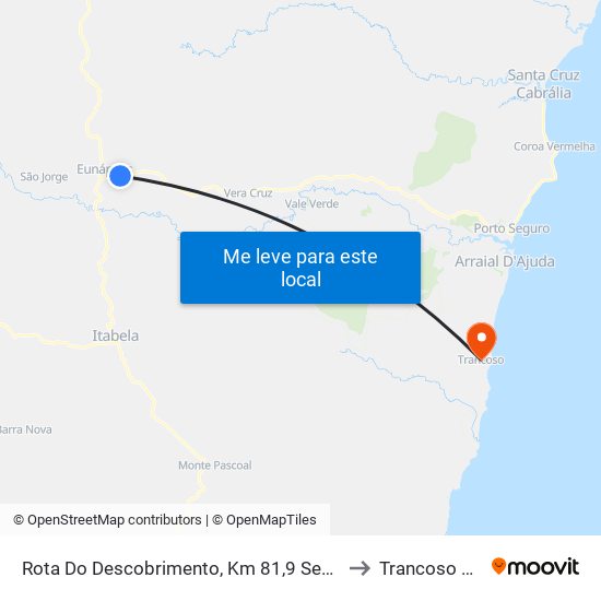 Rota Do Descobrimento, Km 81,9 Sentido Oeste to Trancoso Brazil map
