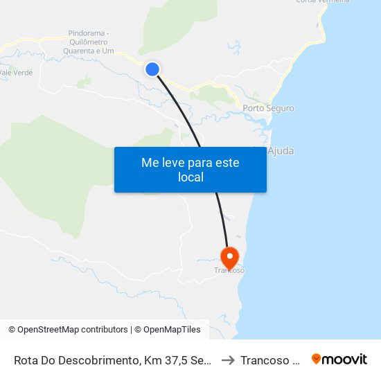 Rota Do Descobrimento, Km 37,5 Sentido Leste to Trancoso Brazil map