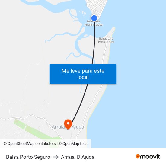 Balsa Porto Seguro to Arraial D Ajuda map