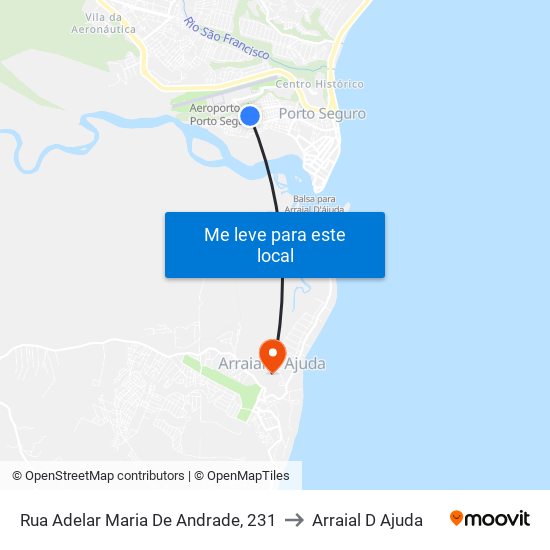 Rua Adelar Maria De Andrade, 231 to Arraial D Ajuda map