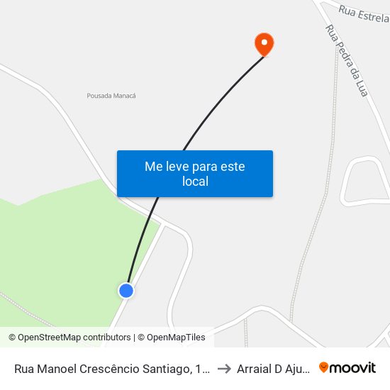 Rua Manoel Crescêncio Santiago, 105 to Arraial D Ajuda map