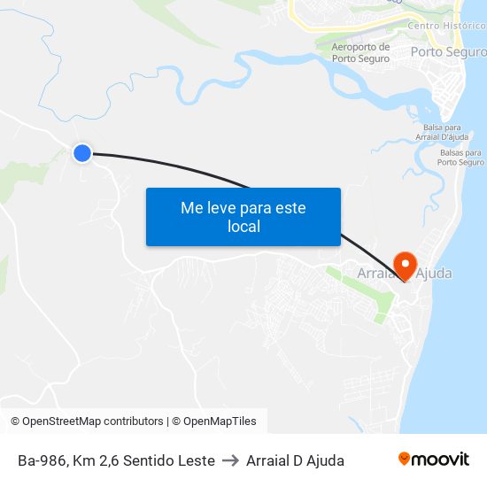 Ba-986, Km 2,6 Sentido Leste to Arraial D Ajuda map