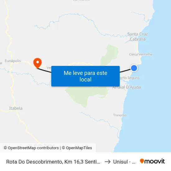 Rota Do Descobrimento, Km 16,3 Sentido Sul| Axé Moi to Unisul - Bahia map