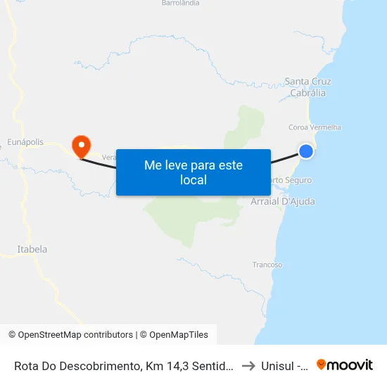 Rota Do Descobrimento, Km 14,3 Sentido Norte | Barramares to Unisul - Bahia map