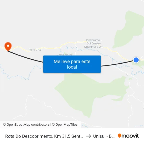 Rota Do Descobrimento, Km 31,5 Sentido Oeste to Unisul - Bahia map